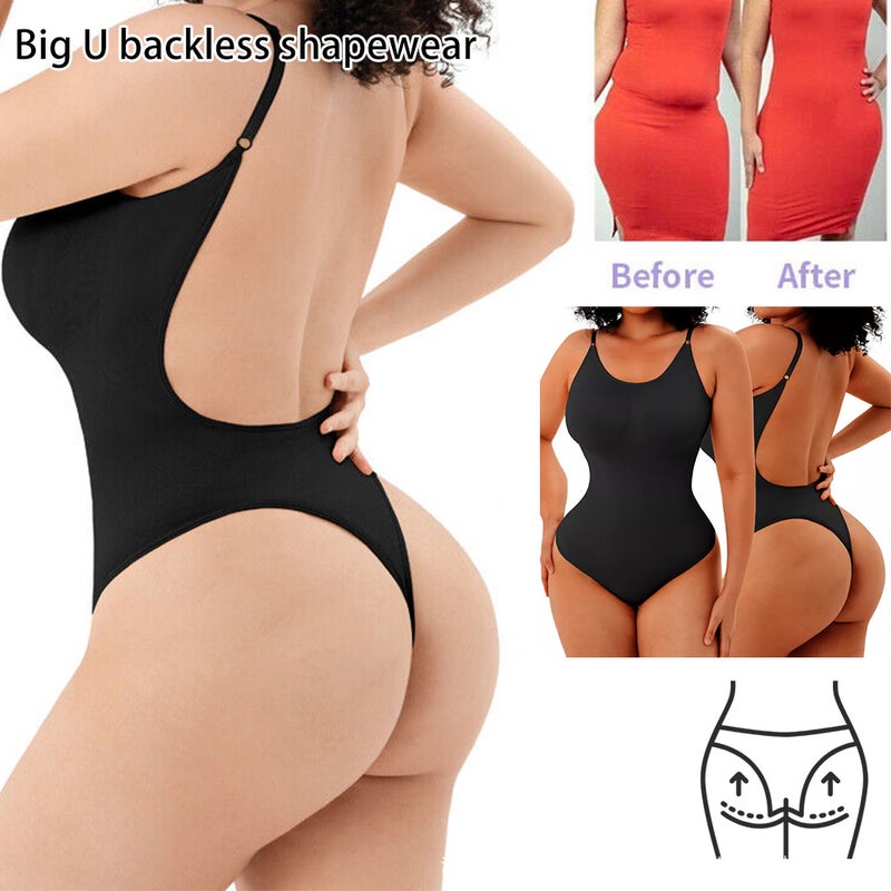 Body Shaper Shapeships Plus Size One-Piece Belly-Up Hip-Lifting Suspenders Backless Underwear Skims - Image 3