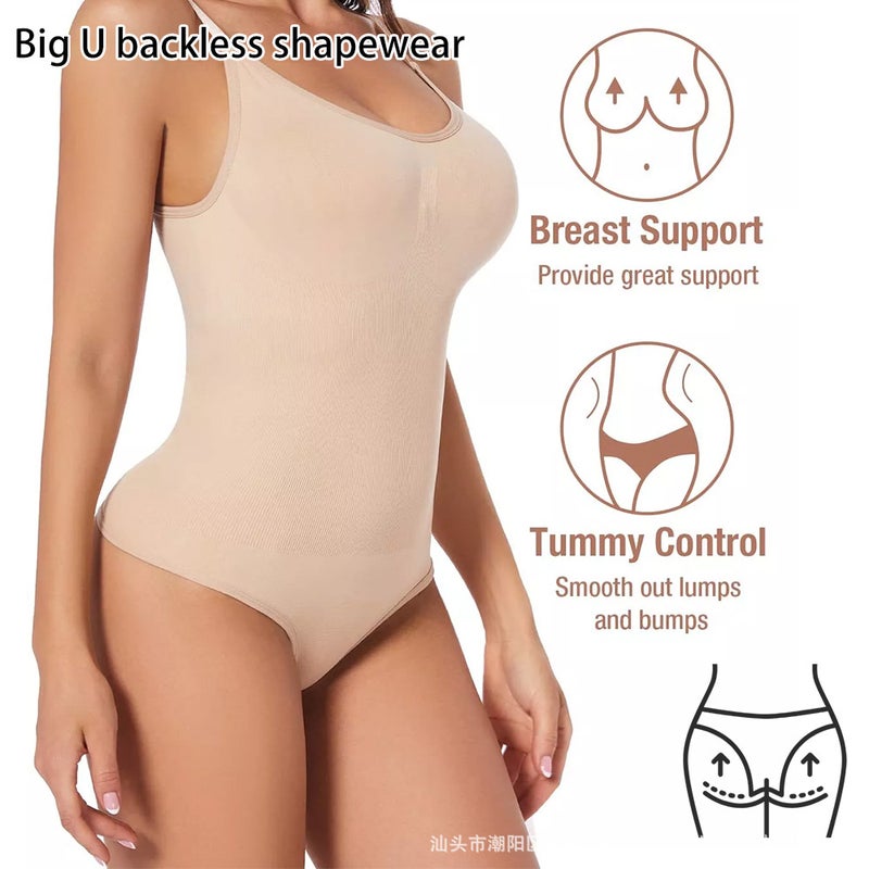 Body Shaper Shapeships Plus Size One-Piece Belly-Up Hip-Lifting Suspenders Backless Underwear Skims - Image 4