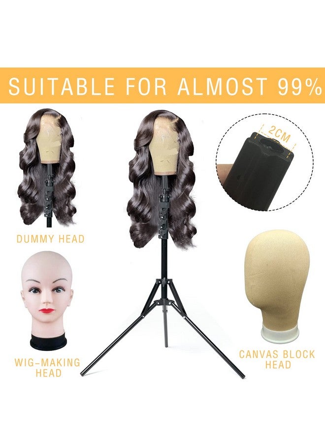 Goiple Wig Head Stand Tripod Metal Adjustable Mannequin Head Stand Upgrade Foldable Wig Stand For Cosmetology Hairdressing Training With Wig Caps Tpins Comb Hair Clip Carrying Bag Hot Comb Set - Image 5