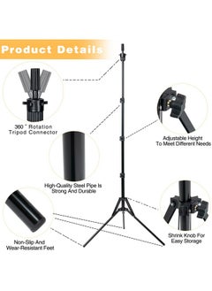 Goiple Wig Head Stand Tripod Metal Adjustable Mannequin Head Stand Upgrade Foldable Wig Stand For Cosmetology Hairdressing Training With Wig Caps Tpins Comb Hair Clip Carrying Bag Hot Comb Set  - Image 3