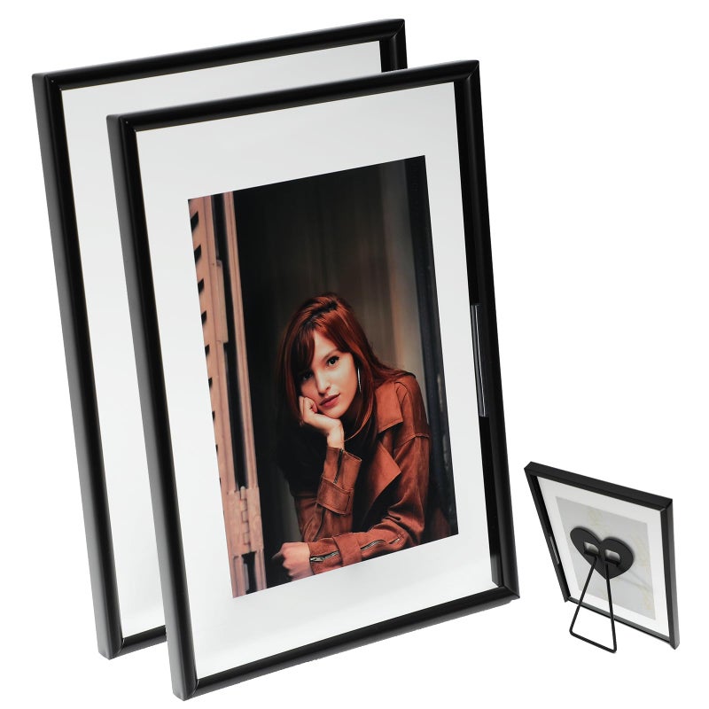 أهاجو Ahago Black Floating Frame (5 "" X7 "2 Set) مع قلب رومانسي للصورة 4x6 3x5 2x3 Modern Minimalist Style Gift For Festival Home أو Wedding - Image 1