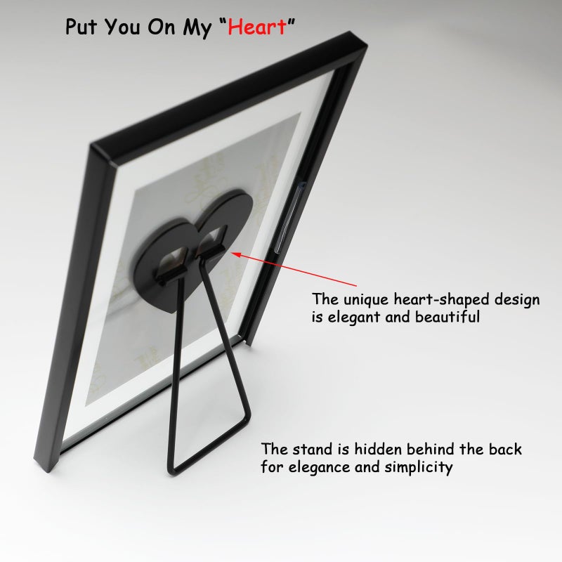 أهاجو Ahago Black Floating Frame (5 "" X7 "2 Set) مع قلب رومانسي للصورة 4x6 3x5 2x3 Modern Minimalist Style Gift For Festival Home أو Wedding - Image 3