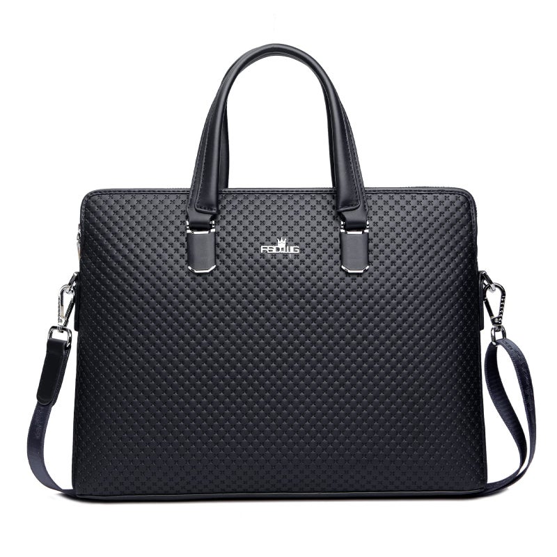 FSDWGBusiness Bag Leather Briefcase Shoulder Laptop Business Bag for Men