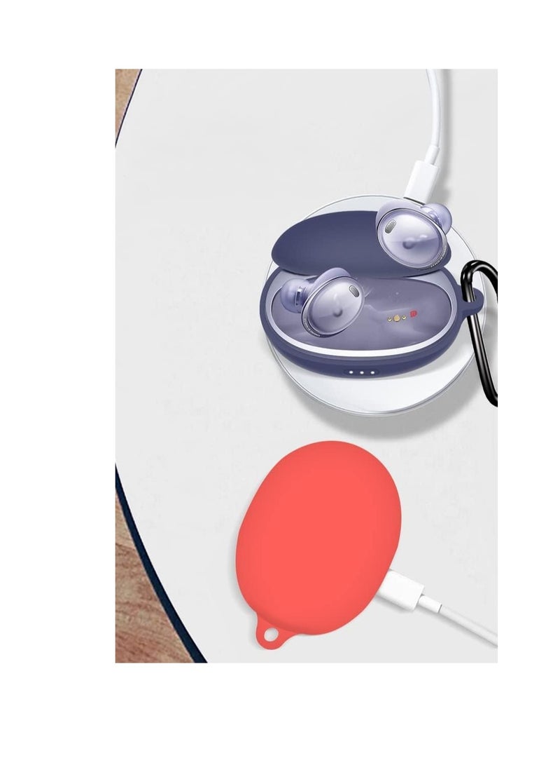 Silicone Case Compatible with Anker Soundcore Liberty 4 NC Earbuds, Soft Silicone Protective Case Cover, Shockproof Sleeve with Carabiner (Black) - Image 2