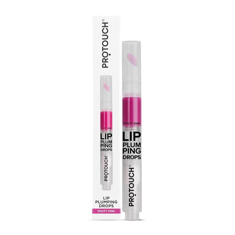 PROTOUCH Glossy Lip Plumping Drops Volumizing Lip Gloss With 8Hour Plumping Effect Vegan Formula With Caffeine Grape Seed Extract Pouty Pink - Image 1