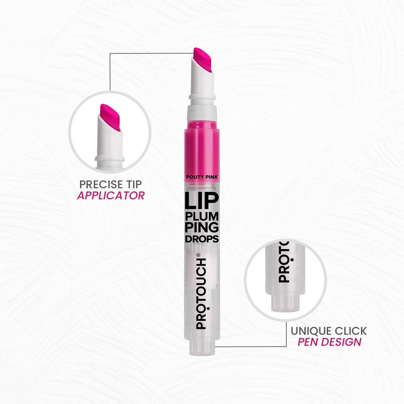 PROTOUCH Glossy Lip Plumping Drops Volumizing Lip Gloss With 8Hour Plumping Effect Vegan Formula With Caffeine Grape Seed Extract Pouty Pink - Image 4