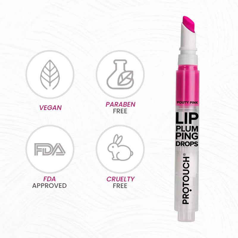 PROTOUCH Glossy Lip Plumping Drops Volumizing Lip Gloss With 8Hour Plumping Effect Vegan Formula With Caffeine Grape Seed Extract Pouty Pink - Image 5