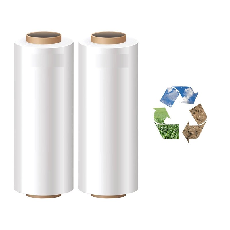 Amit Marketing Packing Cling Film I Multipurpose Compostable Transparent Wrap Roll I 70 Micron, 12 Inch (300 mm) I for Packaging & Safety Needs Gift Bakery Items Bouquet DIY Craft I 300 MTR - 4 Pcs - Image 2