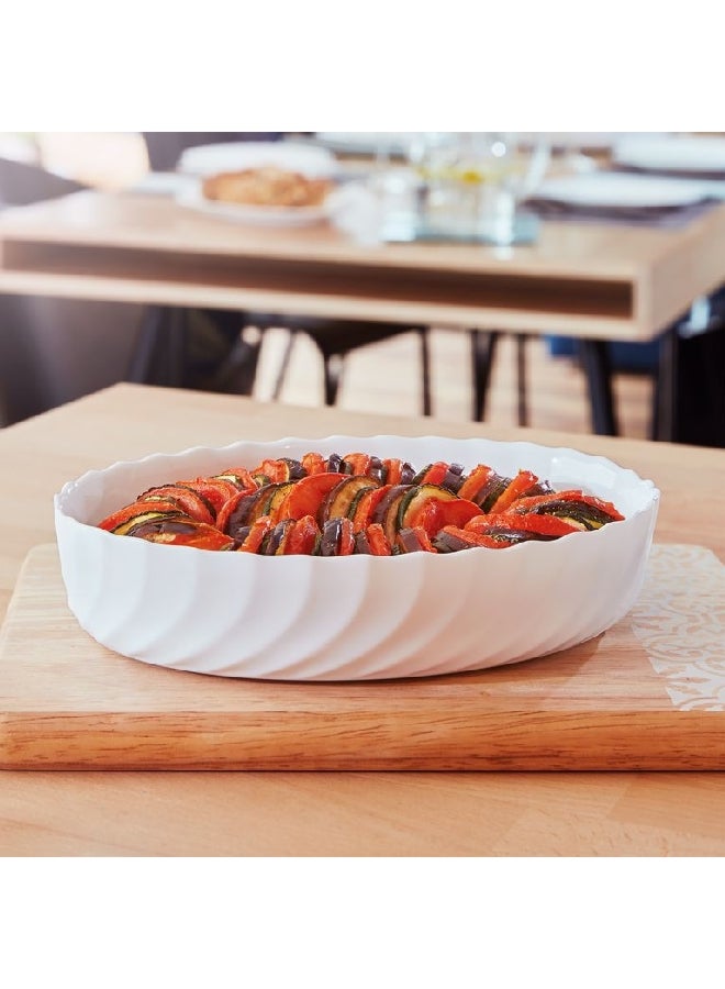 لومينارك طبق تقديم بيضاوي زجاج مقسى سمارت كوزين ترينون أبيض  × . سم - Image 4