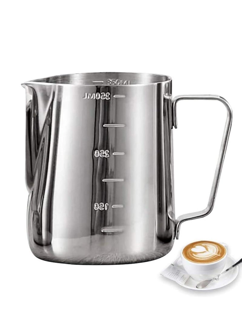 Generic Stainless Steel Milk Frothing Pitcher Espresso Coffee Barista Craft Latte Cappuccino Milk Cream Cup Frothing Jug Pitcher (350ml)  - Image 1
