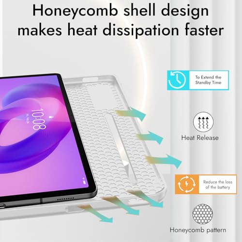Robustrion Case for Lenovo Idea Tab Pro 12.7 inch Cover Case with [Pencil Holder] [Soft Flexible Case] for Lenovo Idea Tab Pro Cover 12.7 inch [Auto Sleep Wake Support] - Grey - Image 4