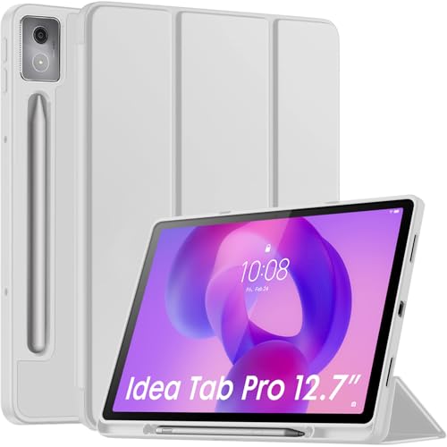 Robustrion Case for Lenovo Idea Tab Pro 12.7 inch Cover Case with [Pencil Holder] [Soft Flexible Case] for Lenovo Idea Tab Pro Cover 12.7 inch [Auto Sleep Wake Support] - Grey - Image 1