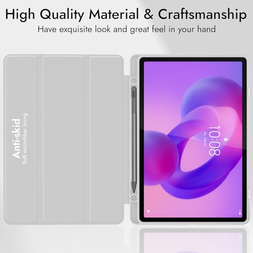 Robustrion Case for Lenovo Idea Tab Pro 12.7 inch Cover Case with [Pencil Holder] [Soft Flexible Case] for Lenovo Idea Tab Pro Cover 12.7 inch [Auto Sleep Wake Support] - Grey - Image 5