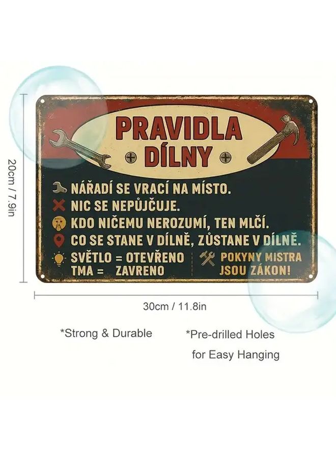 Vintage Czech Slogan Metal Wall Art Sign 8x12 Inch Aluminum Signboard Retro Humorous Phrases - Image 5