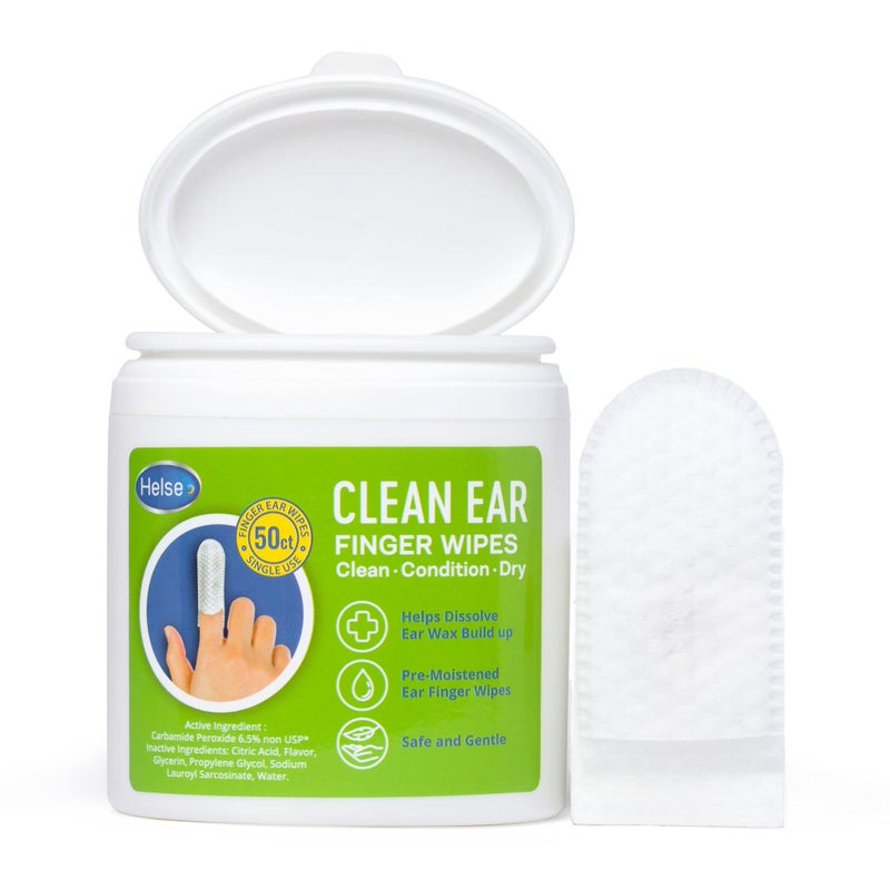 HelsRx Helse Ear Cleaning Finger Glove Human Ear Brush Safely Remove Earwax Sweat Oil Dirt Around Behind Inside Ears Gentle Soft Earlobe Cleaner Wipes for Babies Adults Pets 50 Count - Image 3