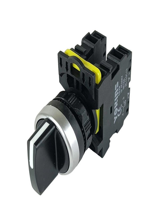 Yokins مفتاح YOKINS زر ضغط مستمر، وضع ثلاثي الاتجاهات، EB2M-A-20XS، 22 مم لون أسود مع عودة زنبركية مع 2NO (موصلات نحاسية وفضية) - Image 3