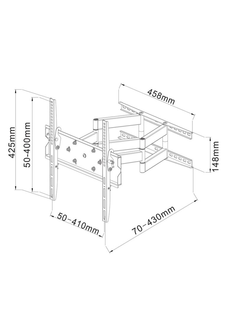 ELTRAZONE TV Wall Mount for 32 to 80 inch LCD LED Plasma Screens Fully Articulating VESA Stand Bracket (Heavy Duty 60-80 icnh Screen Till 70 kg) - Image 3