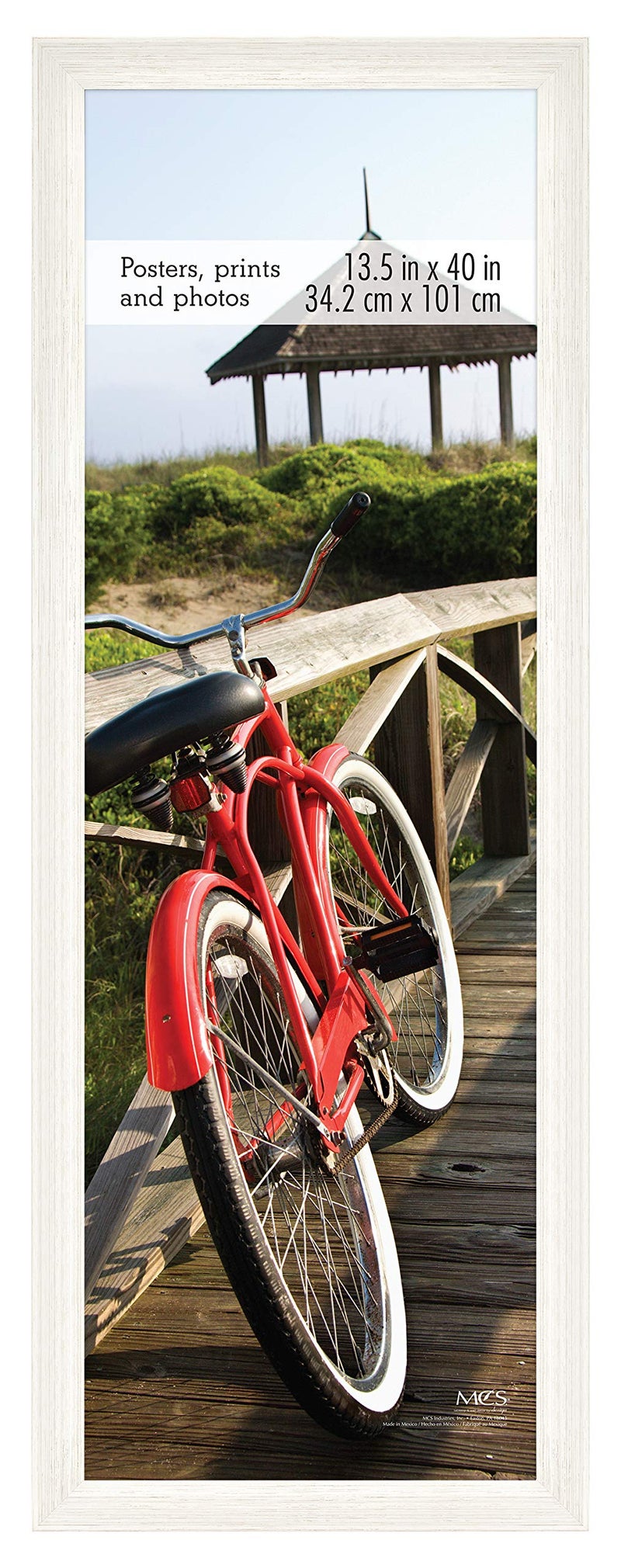 MCS Museum Poster Frame 135x40 White Woodgrain Vertical  Horizontal Wall Hanging Large Picture Frame for Photos Posters  Art Prints 1Pack