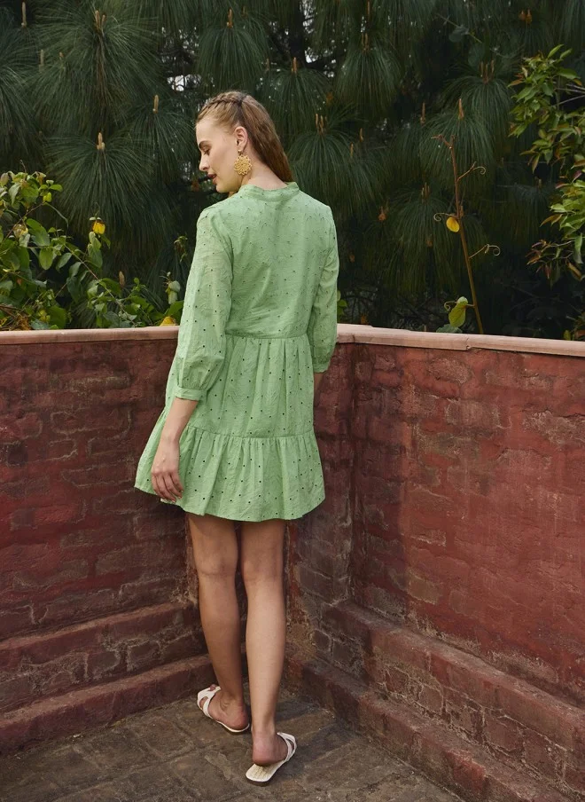 SASSAFRAS Embroidered A-Line Dress for Women