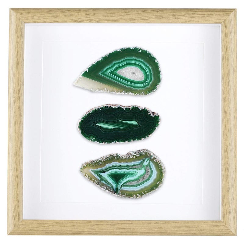 Rockcloud 8.8 inches Framed Agate Slice/Natural Agate Geode Gemstone Wall Decor Living Room Dorm Wedding Wall Art Table Top Display Home Decoration, Green - Image 5