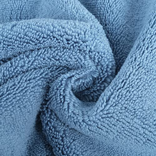 POLYTE Quick Dry Lint Free Microfiber Hand Towel, 16 x 30 in, Set of 4 (Blue) - Image 3