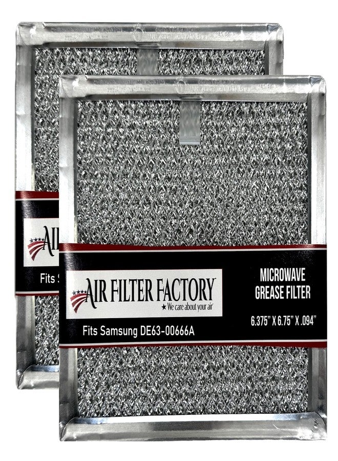 Air Filter Factory Microwave Filter 6.75" X 6.34" DE63-00666A Replacement For Samsung Over The Range Kitchen Oven Vent Grease Screen Fits AP5306190 2-Pack - Image 1