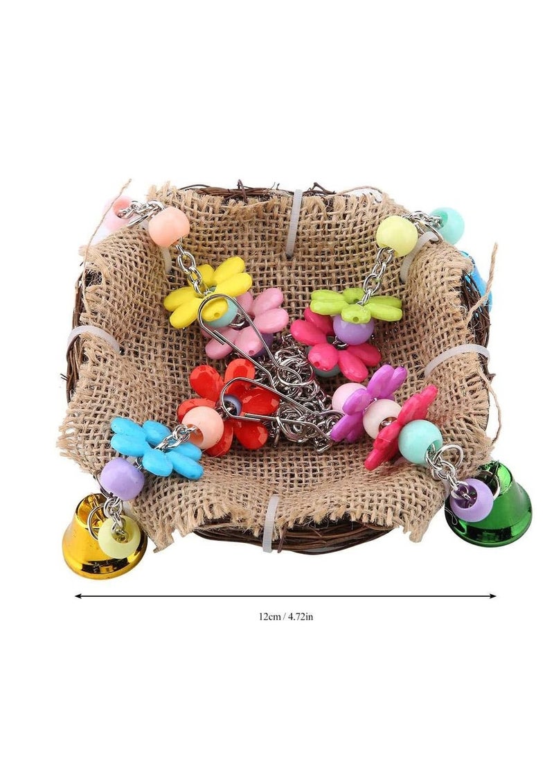 SYOSI Hanging Bird Nest, Bird Swing Toys with Bells, Natural Rattan Winter Warm Nest, Bird Cage Hammock for Cockatoo Macaw Grey Budgie Parakeet Cockatiel Lovebird Finch  - Image 2