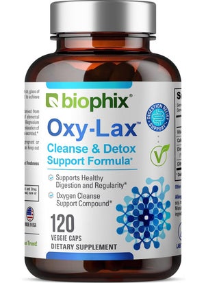 biophix Oxy-Lax 750 mg 120 Vcaps - Natural Laxatives for Occasional Constipation - Magnesium Laxative with Oxygenated Magnesium - Oxygen-Based Colon Cleanse - Supports Digestive Tract Regularity