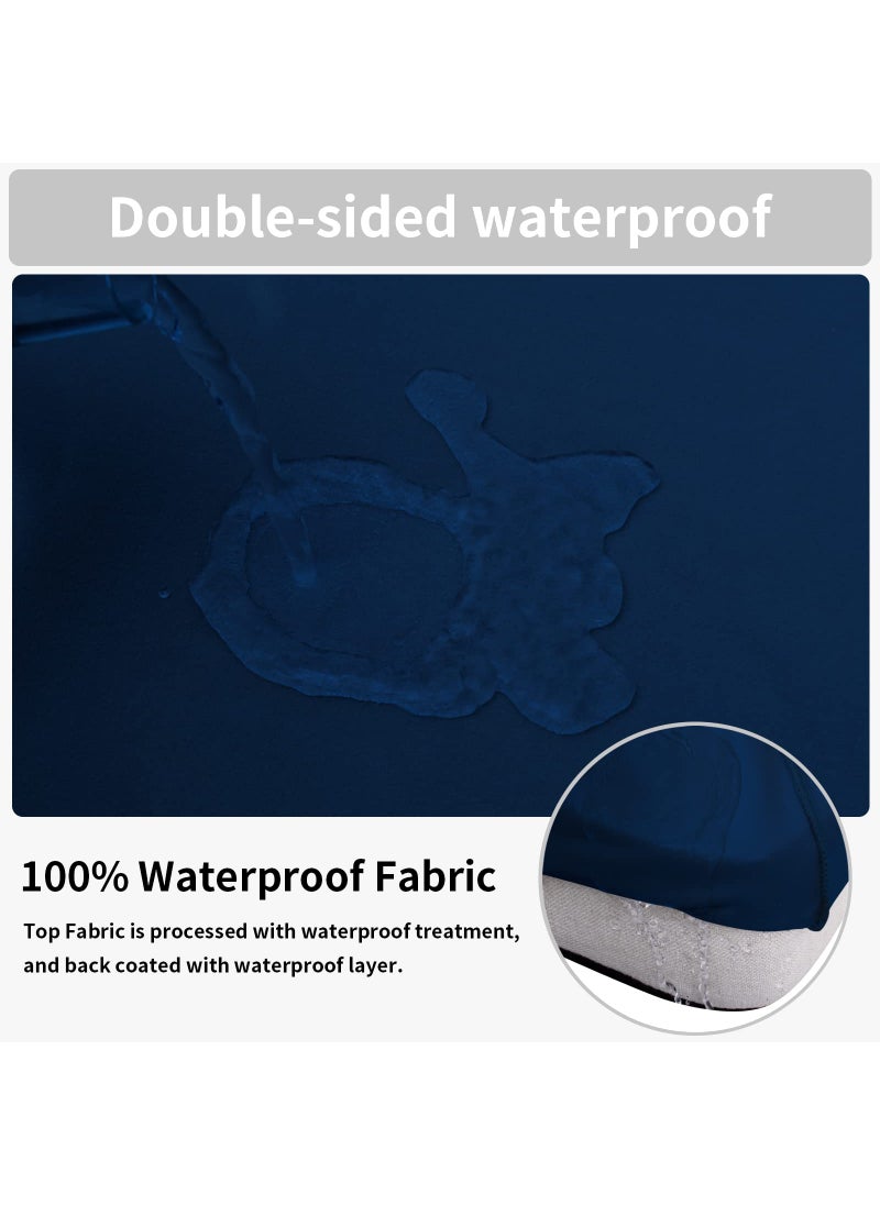 Easy-Going Easy-Going 100% Waterproof 3 Pieces Couch Cushion Covers for Sectional Sofa Left/Right L Shape Chaise Lounge Sofa Seat slipcover Anti-Slip Sofa Cover (2 Seater + 1 Chaise  Navy  - Image 3