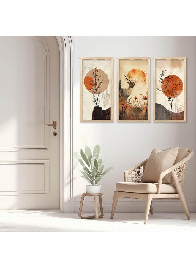 ARAkri Nature Inspired Paintings for Home Decoration | Wall Frames for Living Room| Modern Art Wall Decor Paintings| | Set of 3 (I) - Image 5