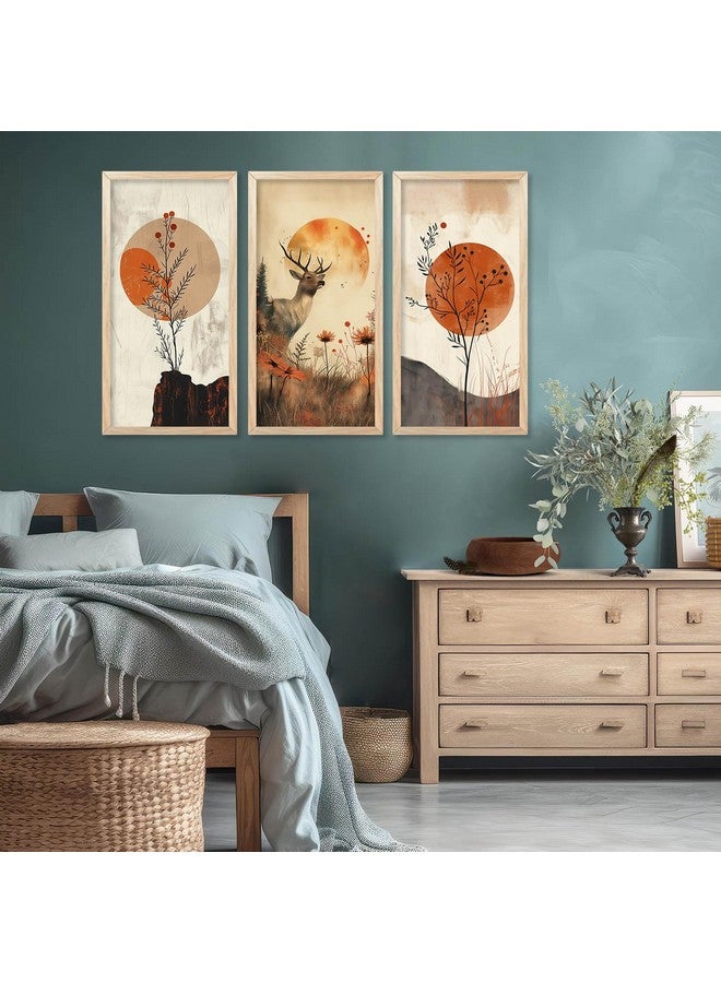 ARAkri Nature Inspired Paintings for Home Decoration | Wall Frames for Living Room| Modern Art Wall Decor Paintings| | Set of 3 (I) - Image 4
