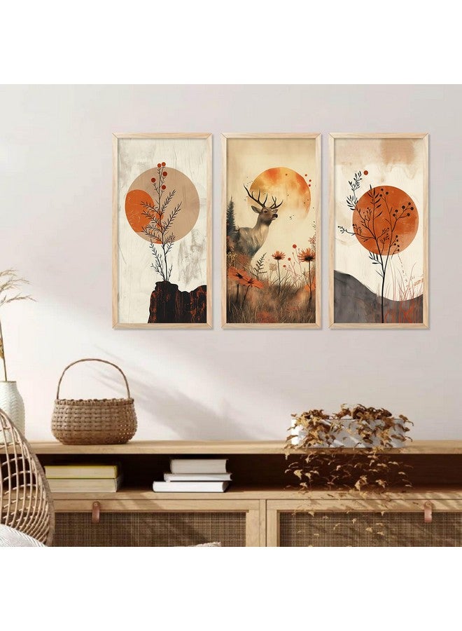 ARAkri Nature Inspired Paintings for Home Decoration | Wall Frames for Living Room| Modern Art Wall Decor Paintings| | Set of 3 (I) - Image 2