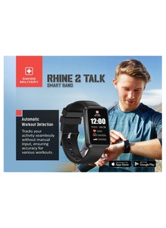 SWISS MILITARY Swiss Military Rhine2 Smart Band 1.57” Display, Bluetooth Calling, Multi Language, Health & Sports Tracking, 7 Days Battery, IP67, iOS/Android Compatible, Black Strap  - Image 5