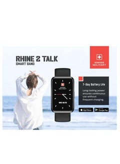 SWISS MILITARY Swiss Military Rhine2 Smart Band 1.57” Display, Bluetooth Calling, Multi Language, Health & Sports Tracking, 7 Days Battery, IP67, iOS/Android Compatible, Black Strap  - Image 4