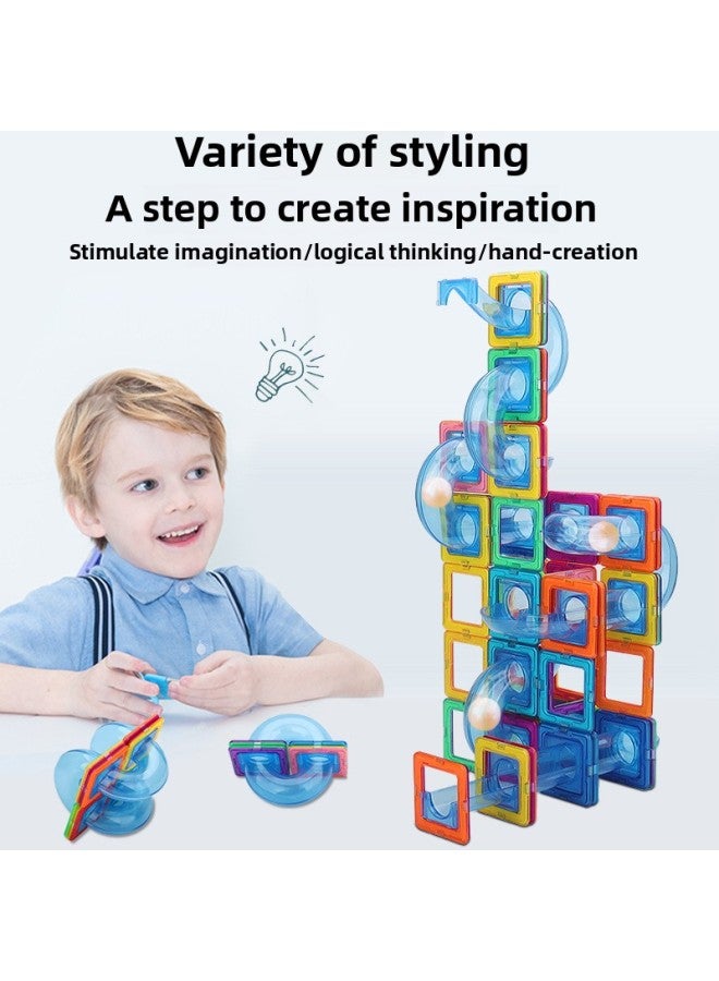 Magnetic Slide Building Blocks Variable Ball Matching Toys Children's Diy Early Education Toys 3-year-old Kindergarten-Color:Slide Magnetic Sheet 10 Piece Set 【storage Box】】 - Image 5