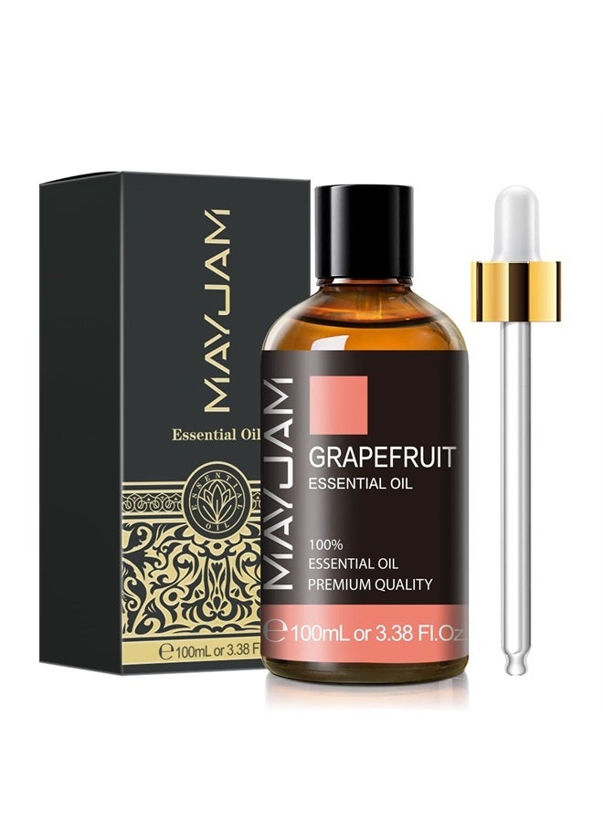 MAYJAM Grapefruit Essential Oil, MAYJAM 100ML Grapefruit Oil with Nice Box for Diffusers for Home, Aromatherapy, Soap Making, Candle Making, 3.38fl.oz/Bottle - Image 1