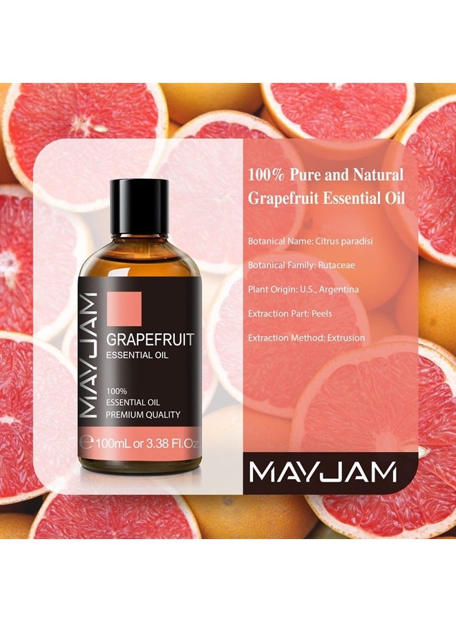 MAYJAM Grapefruit Essential Oil, MAYJAM 100ML Grapefruit Oil with Nice Box for Diffusers for Home, Aromatherapy, Soap Making, Candle Making, 3.38fl.oz/Bottle - Image 3