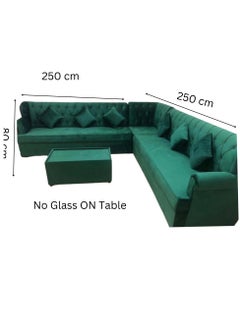 L Shape Sofa Set With Table & Pillow 6 Seater Green-250x80x80 - pzsku/Z1260FA687E807B347EE9Z/45/_/1713541772/c7deb17f-6454-4c96-9f5e-efe7c8f4121d