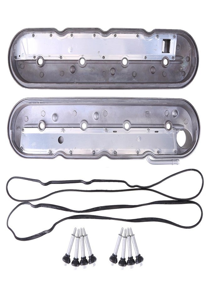 Slakerbe Valve Cover with Gasket & Bolts,Slakerbe 12570427 12582224 Left & Right Engine Valve Covers Compatible for 1999-2008 Chevy Tahoe Silverado Suburban 1500 2500 3500 Sierra Yukon Valve Cover 5.3 6.2 6.0 - Image 1
