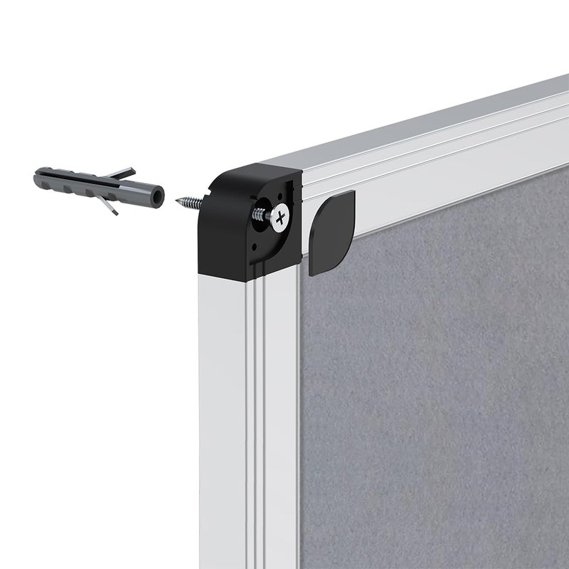 VIZ-PRO Notice Board Felt Gray, 48 X 36 Inches, Silver Aluminium Frame - Image 3