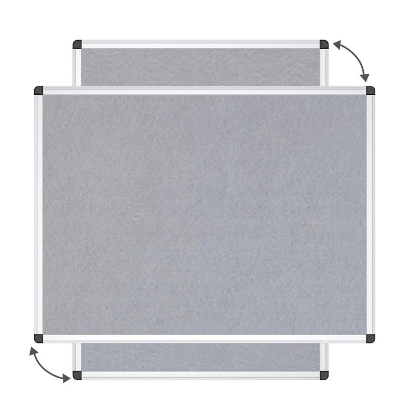 VIZ-PRO Notice Board Felt Gray, 48 X 36 Inches, Silver Aluminium Frame - Image 2