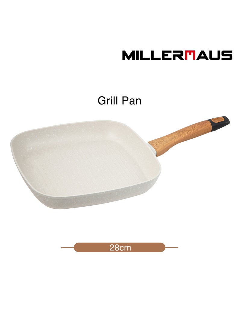 MILLERHAUS Millerhaus Natural Grill Pan 28cm Forged Aluminium  - Image 2