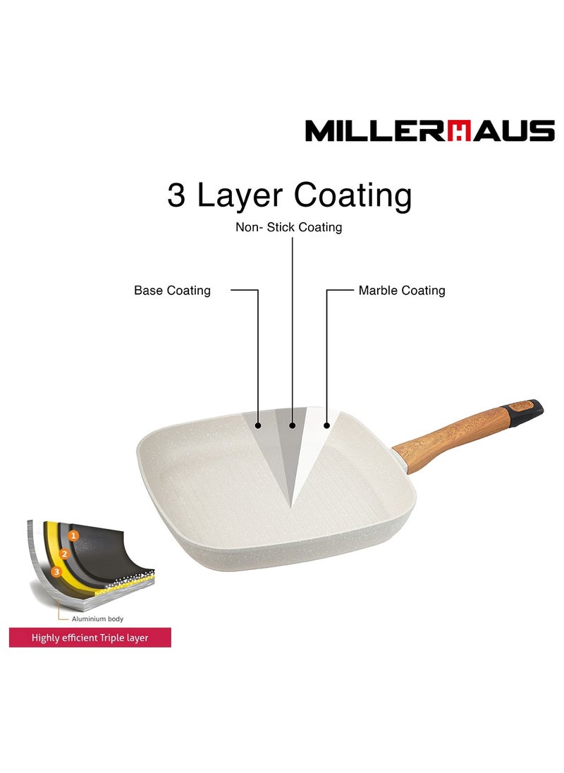 MILLERHAUS Millerhaus Natural Grill Pan 28cm Forged Aluminium  - Image 5