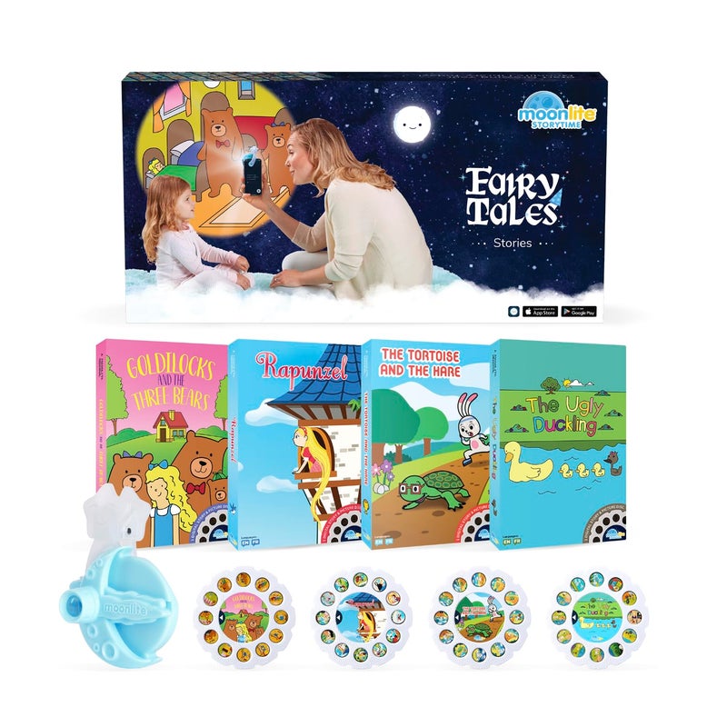 Moonlite Storytime Starter Pack with Smartphone Projector Picture Disc and Four Stories Ideal for Bedtime Storytime Family Travel and Thoughtful Fairy Tales - Image 2