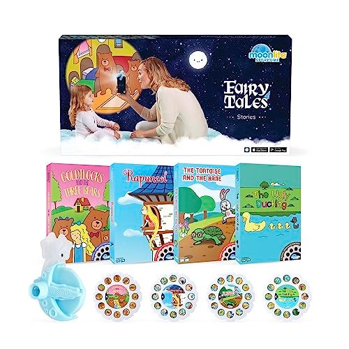 Moonlite Storytime Starter Pack with Smartphone Projector Picture Disc and Four Stories Ideal for Bedtime Storytime Family Travel and Thoughtful Fairy Tales - Image 1