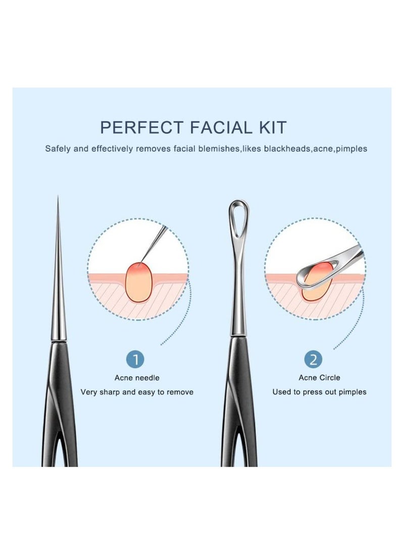 Generic - Blackhead Remover Tool, 2 Pcs Pimple Popper Tool and Blemish Remover Extraction Tools for Estheticians Professional Pore Extractor Tools for Nose & Face Whitehead Popping, Blemish - Image 1