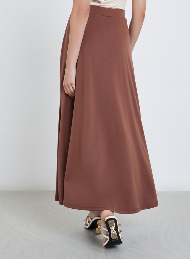 ستايلي تنورة طويلة سادة محبوكة - Image 4