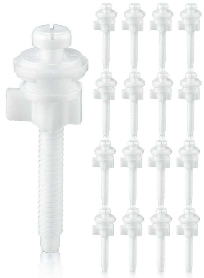 Jetec مجموعة استبدال براغي مقعد المرحاض من جيتيك 16 قطعة، براغي بلاستيكية مع صواميل وغسالات بلاستيكية لإصلاح مقعد المرحاض العلوي، أبيض - Image 1