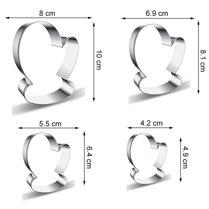 azflyife Christmas Winter Mitten Cookie Cutter Set - 4 Pieces Glove Cookie Cutters Fondant Biscuit Mold for DIY Chirstmas Day Holiday Party Decorations - Stainless Steel Azflyife - Image 2