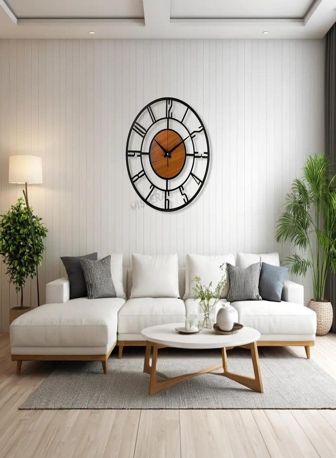 vissera Designer Metal Wall Clock for Living Room | Latest Antique Stylish Fancy Decorative Big Size Wall Watch for Bedroom, Office, Kitchen, Dining, Hall and Décor - Image 1